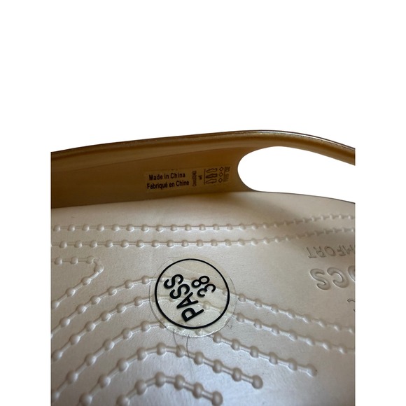 Crocs Iconic Comfort Slingback Jelly Tan Nude Leopard Gold Glitter 6W Used - Picture 7 of 9